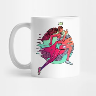 Blue Red Blend No 1 Track and Field Runner Mug